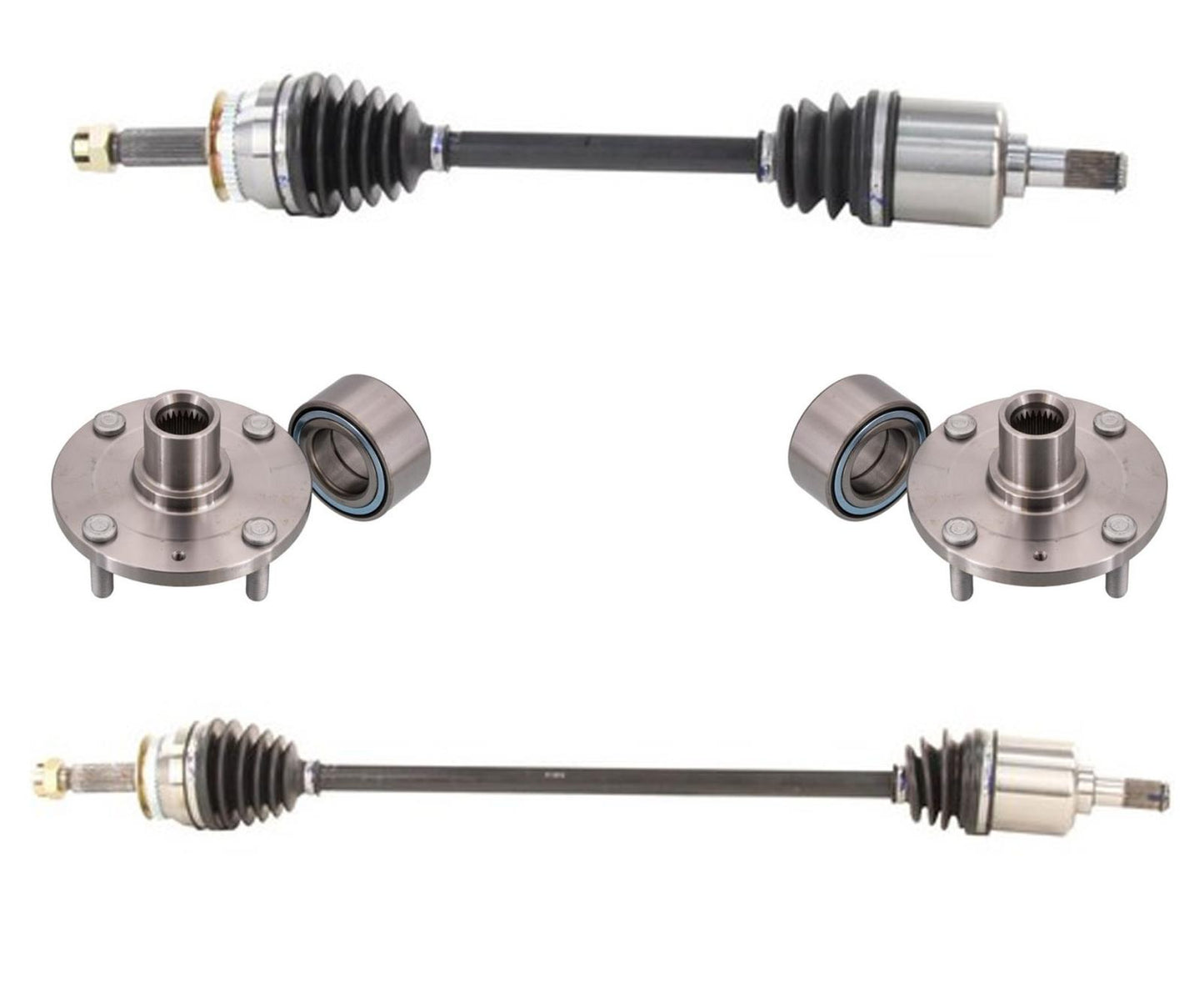 Front Wheel Hub Bearings & CV Axles For Kia Spectra 2.0L 04-06 Automatic Trans