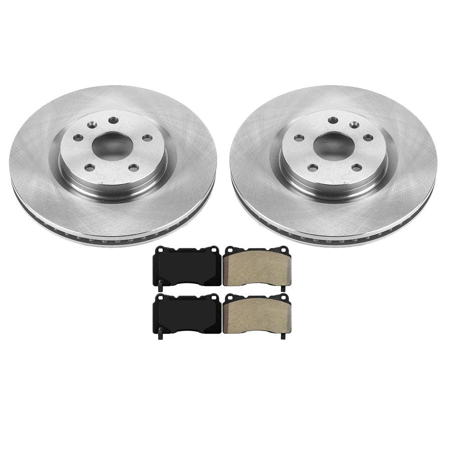Rotores de freno de disco delantero y pastillas de freno semimetálicas para Cadillac XTS 2013-2019
