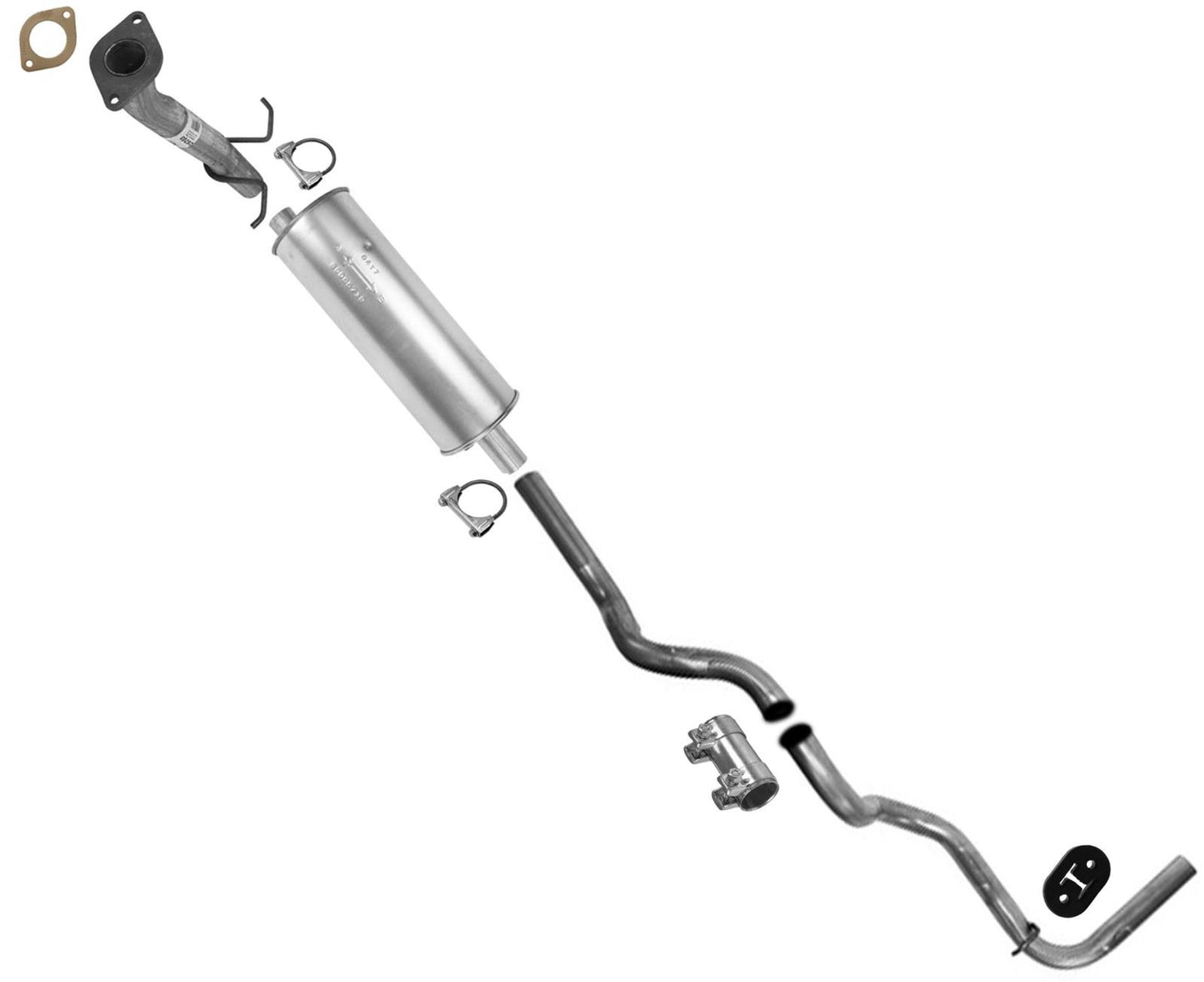 Tubo de escape del silenciador del sistema de escape para 86-89 Ranger 2.0L 2.3L 114 base de rueda