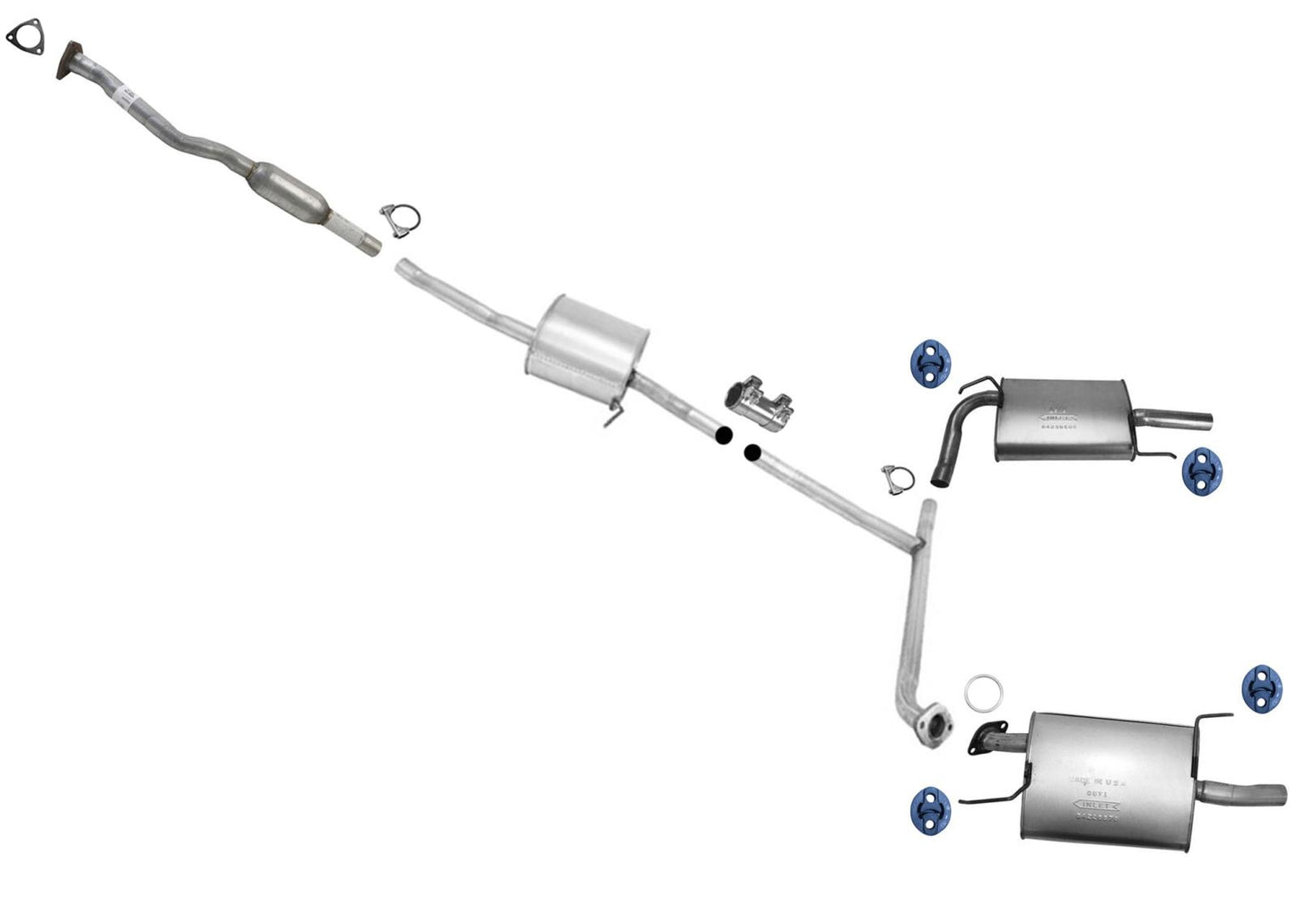 2 Door Coupe Exhaust System Dual Rear Mufflers for Accord 2003-2005 3.0L