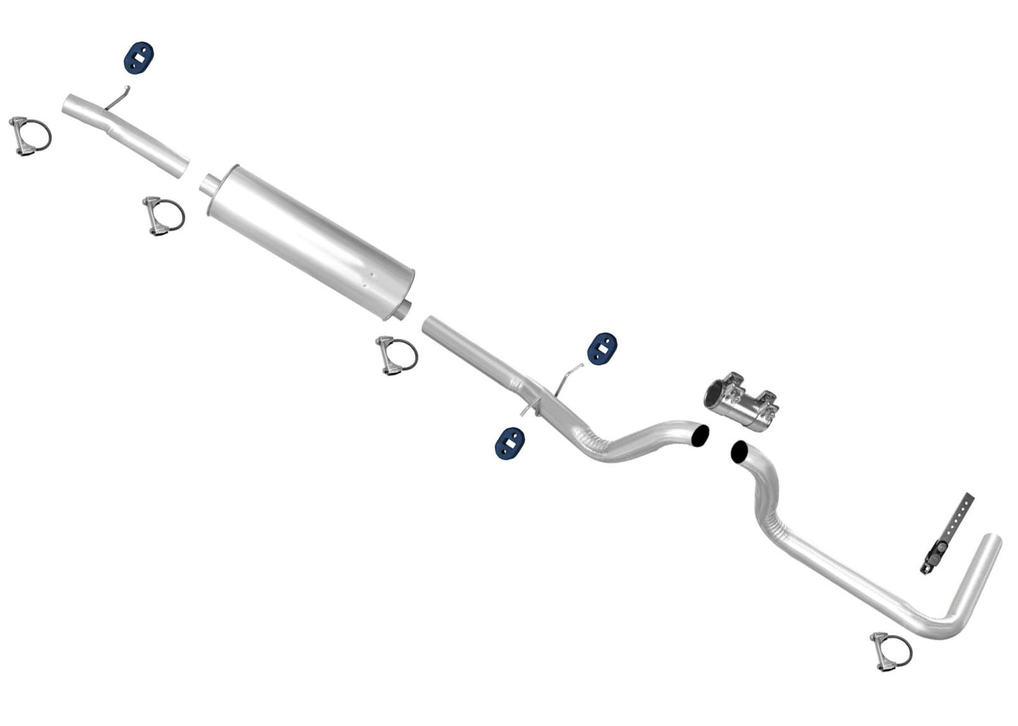 Muffler Pipe Exhaust System for Ford Van E150 250 92-96 4.9L 138 Inch Wheelbase