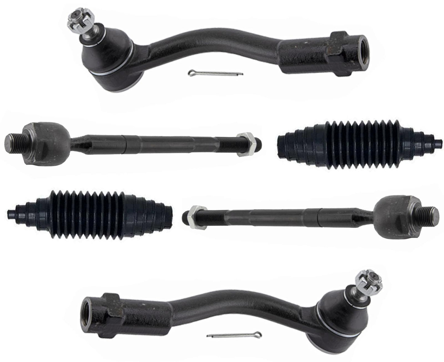 Front Left & Right Inner and Outer Tie Rods For Kia Soul 2012-2013