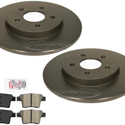 For Jaguar 2005-2008 X-Type Rear Carbon Coated Brake Rotors & Brake Pads