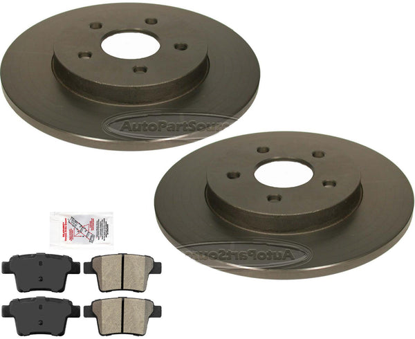 For Jaguar 2005-2008 X-Type Rear Carbon Coated Brake Rotors & Brake Pads