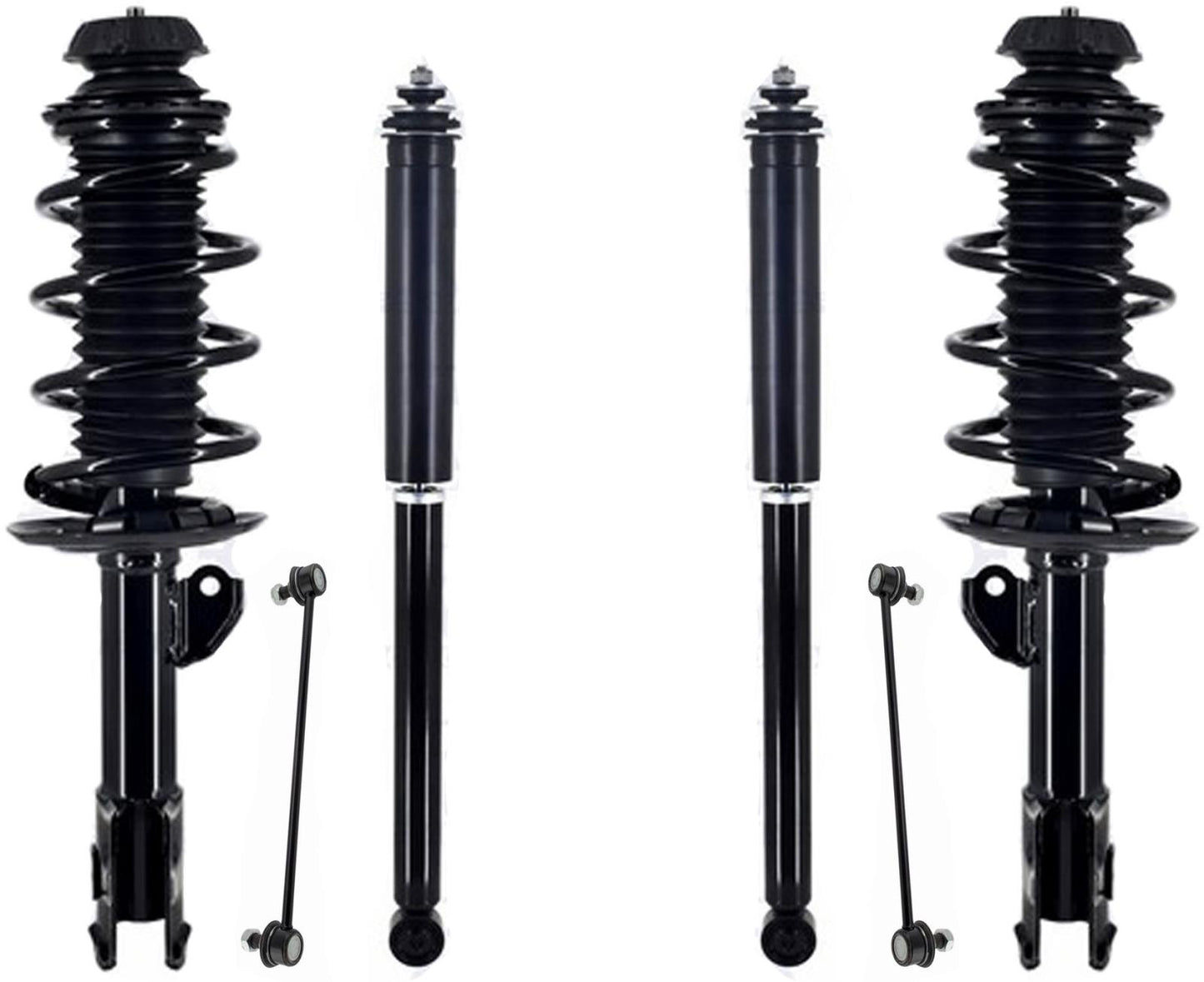 Front Complete Struts Sway Bar Links & Rear Shocks For Toyota Yaris 2006-2015
