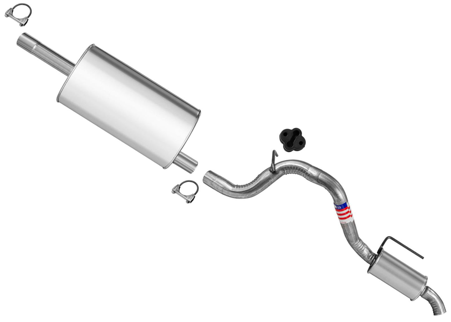 Middle Muffler & Resonator For Jeep Liberty 2008 2010 2012 / Nitro 2007-11 3.7L