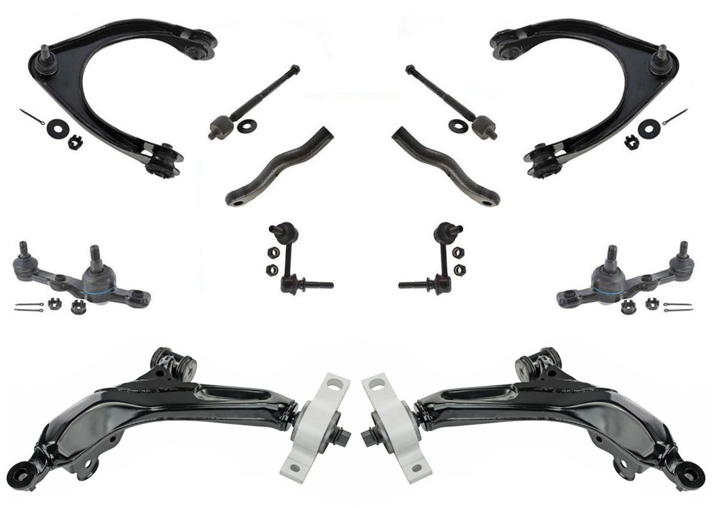 Lower & Upper Control Arms Tie Rods Ball Joints For GS350 GS430 Rear Wheel Drive