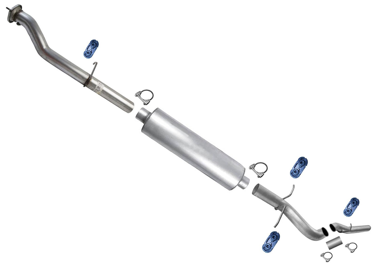 Flex Pipes Muffler Tail Pipe For Sierra 2500HD 6.0L 2011-17 W/ 158.1" Wheelbase