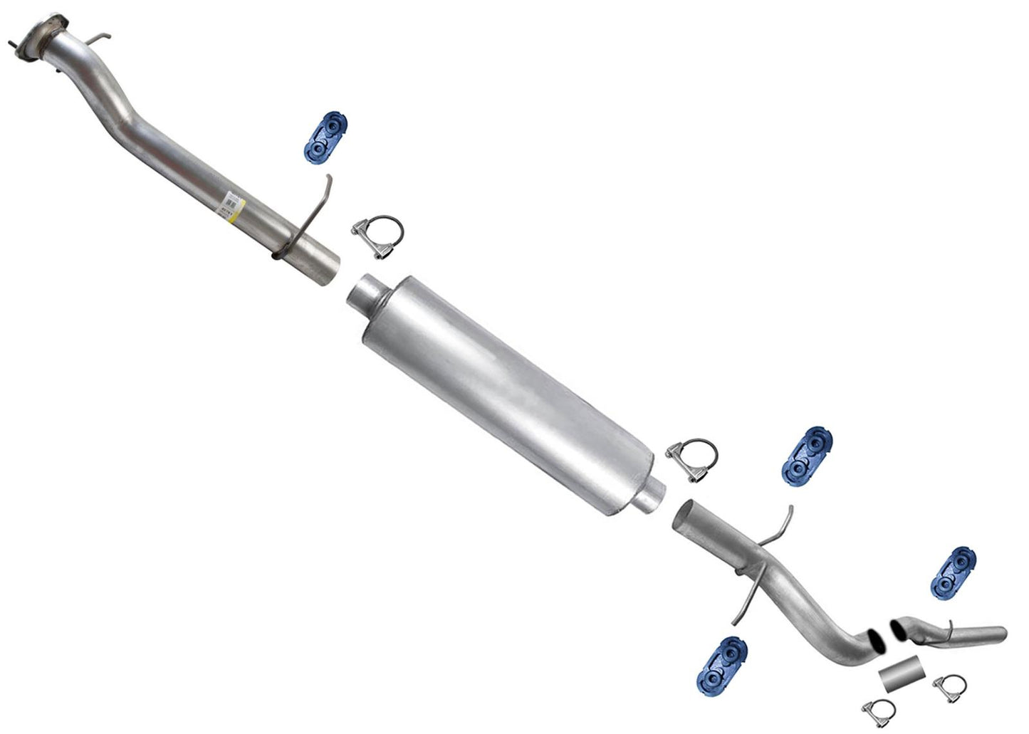 Flex Pipes Muffler Tail Pipe For Sierra 2500HD 6.0L 2011-17 W/ 153.7" Wheelbase