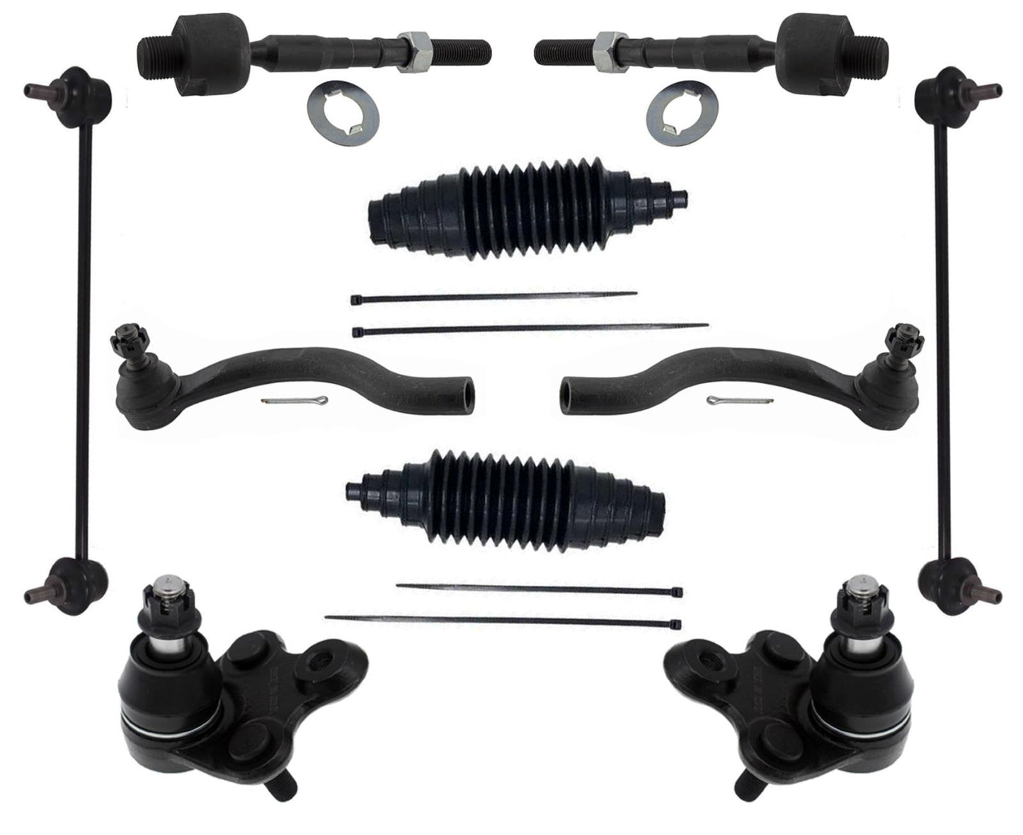 Front Lower Ball Joints Inner Outer Tie Rods & Links For Acura ILX 2016-2022