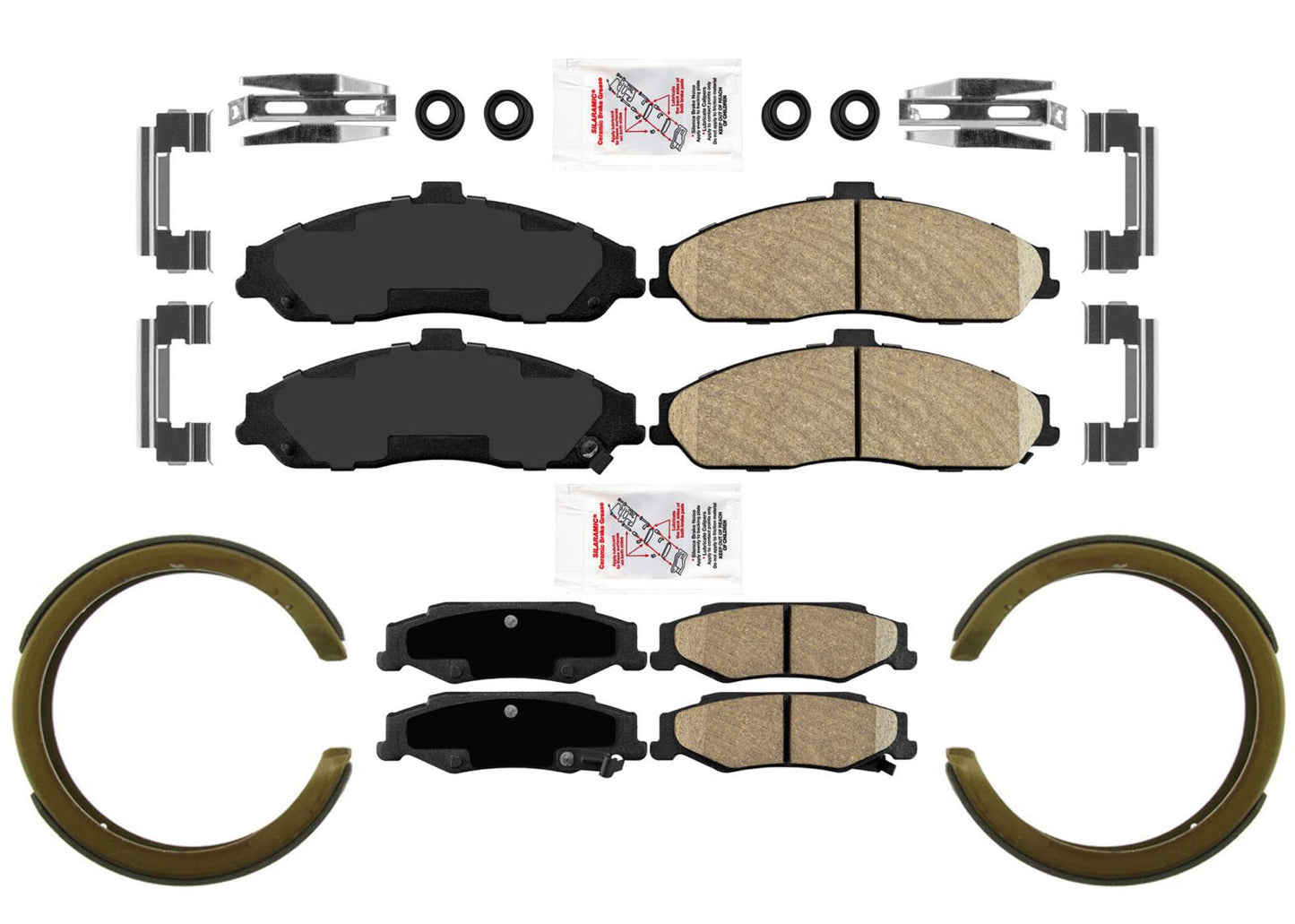 AME Improved Performance Disc Brake Pads Parking Sh for Chevrolet Corvette 97-13
