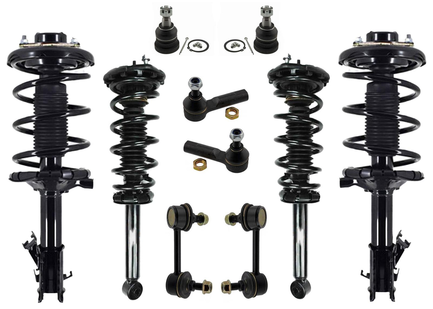 F & R Coil Spring Strut Mount Sway Bar Links For Nissan Maxima 2002 2003