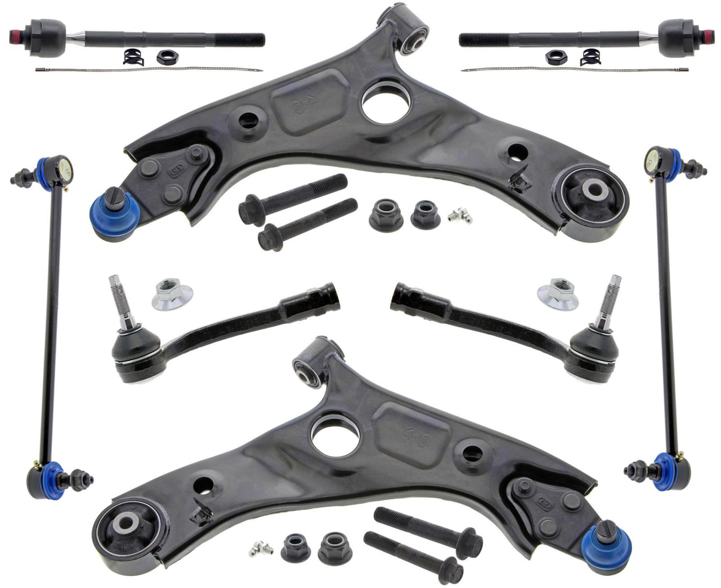Mevotech Lower Control Arms Tie Rods & Links For Hyundai Santa Fe 2019-20 FWD