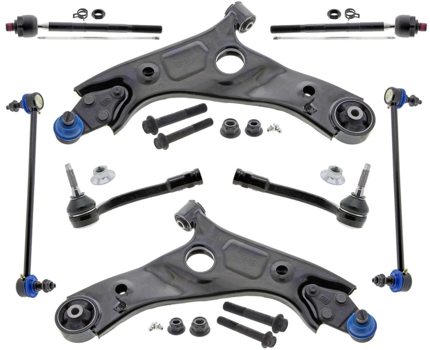 Mevotech Lower Control Arms Tie Rods & Links For Hyundai Santa Fe 2019-20 AWD