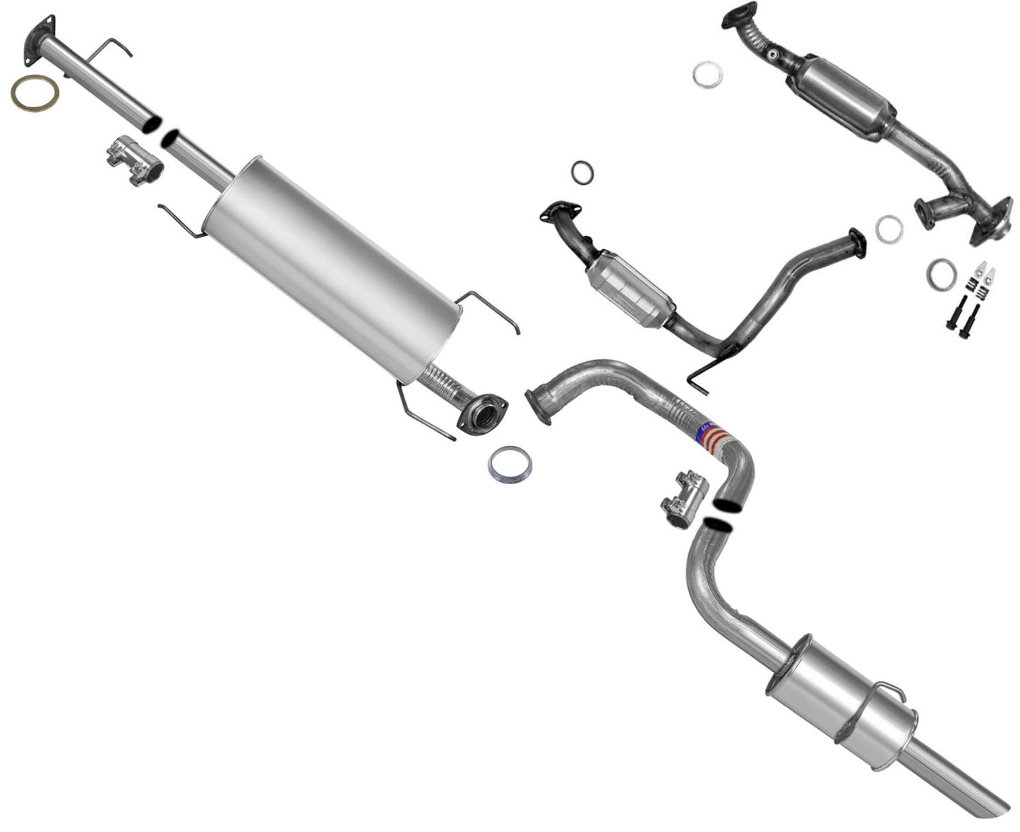 Convertidores traseros silenciador tubo trasero W juntas para Toyota 4Runner 4.7L 05-09