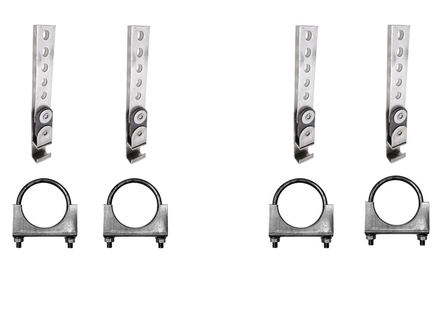 Kit de suspensión de escape personalizado con basculante giratorio de extremo abierto 360 con abrazaderas (cantidad 4) kit de 2"