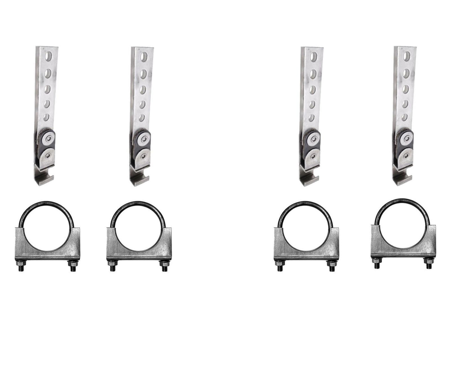 Kit de suspensión de escape personalizado con oscilador giratorio de extremo abierto 360 con abrazaderas (cantidad 4) 2,5"