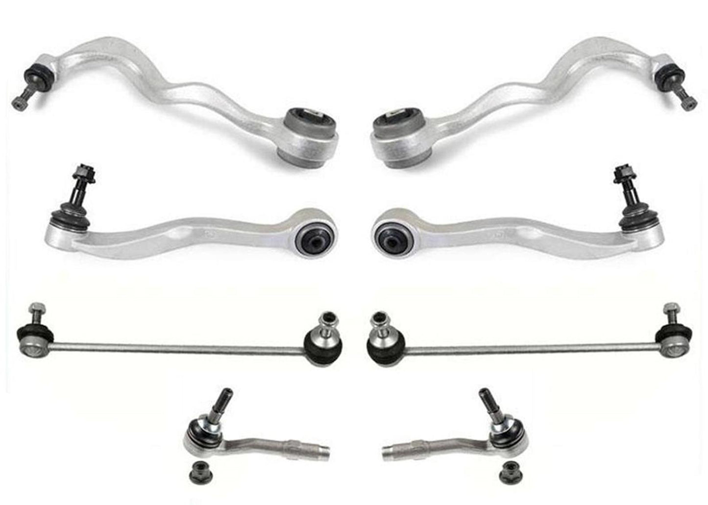 100% nuevos brazos de control, rótulas, enlaces de barra estabilizadora para Bmw 525i E60 04-07, kit de 8 piezas