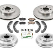 Fits 09-14 Honda Fit Front Disc Brake Rotors Ceramic Pads Drum & Shoes Springs