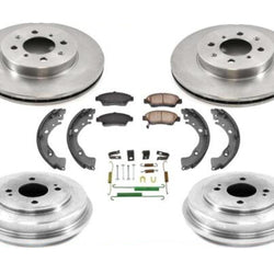 Fits 09-14 Honda Fit Front Disc Brake Rotors Ceramic Pads Drum & Shoes Springs