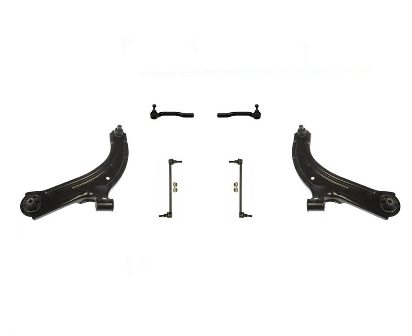6 Pcs Chassis Kit Front Lower Control Arms Rods and Links for Nissan Versa 07-11
