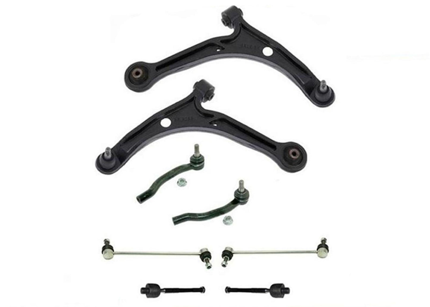 Fits 2006-08 Honda Pilot 8Pcs Lower Control Arm Ball Joint Tie Rods Sway Bar Kit