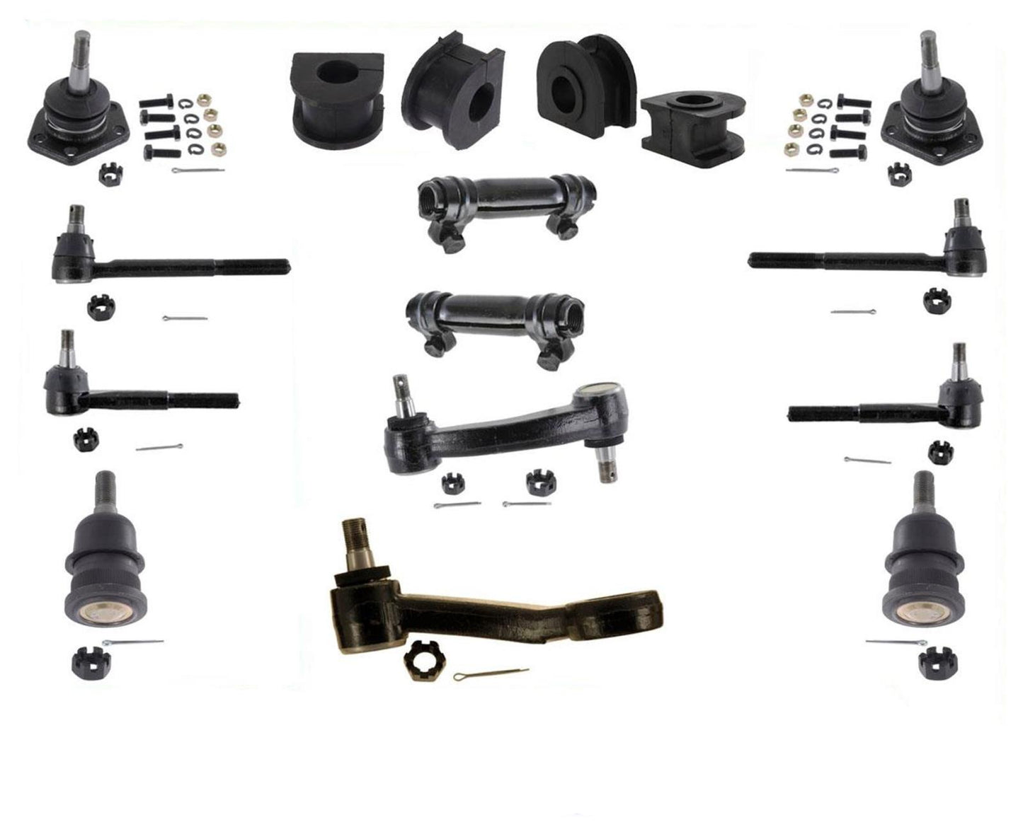 Se adapta a G10 G20 G1500 G2500 GM Vans 1991-1995, kit de chasis de 14 piezas, rótulas, varillas de amarre