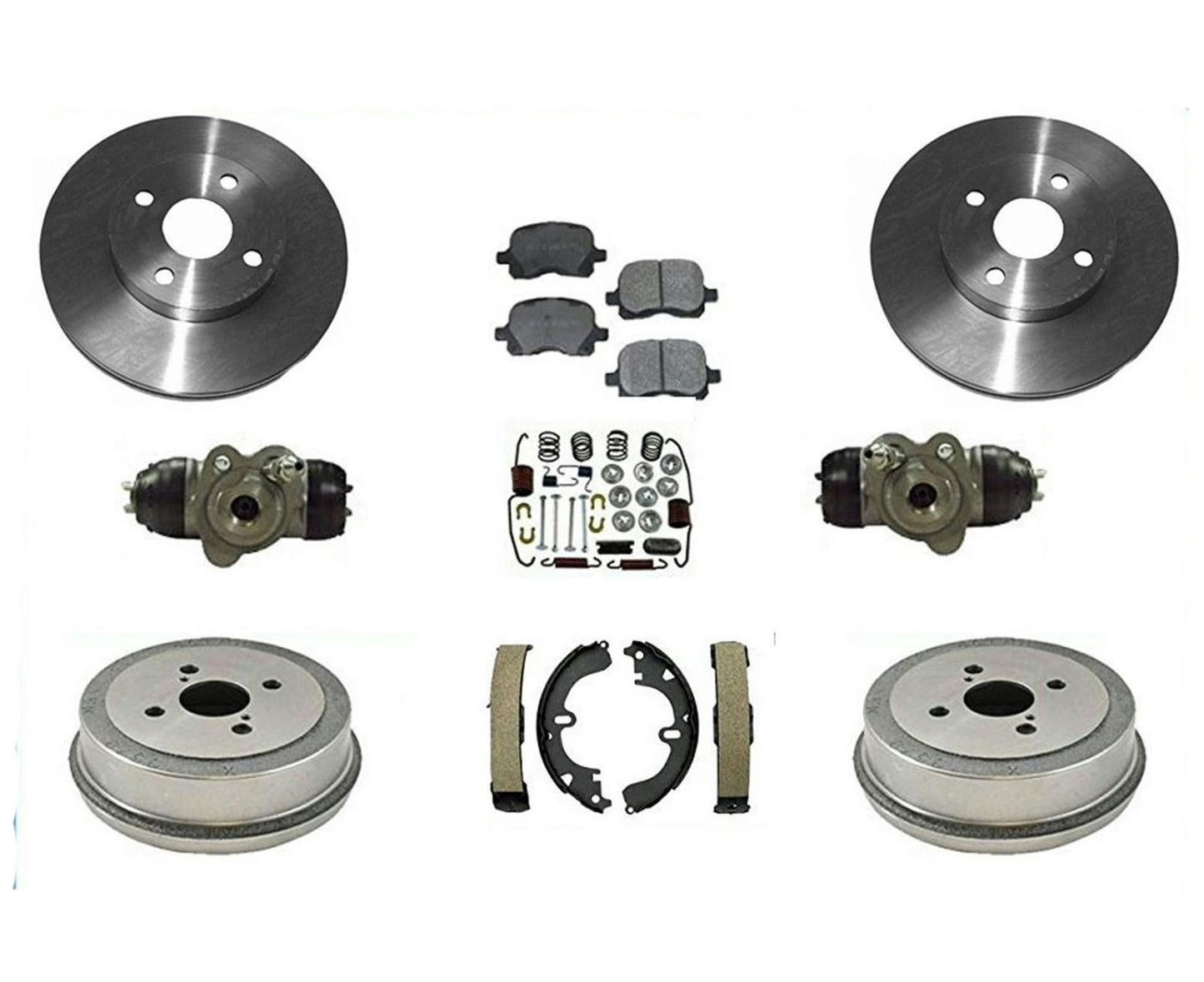 98-99 Corolla 98-02 Prizm Brake Rotors Pads Drums Shoes Cyl Springs 9P NO ABS