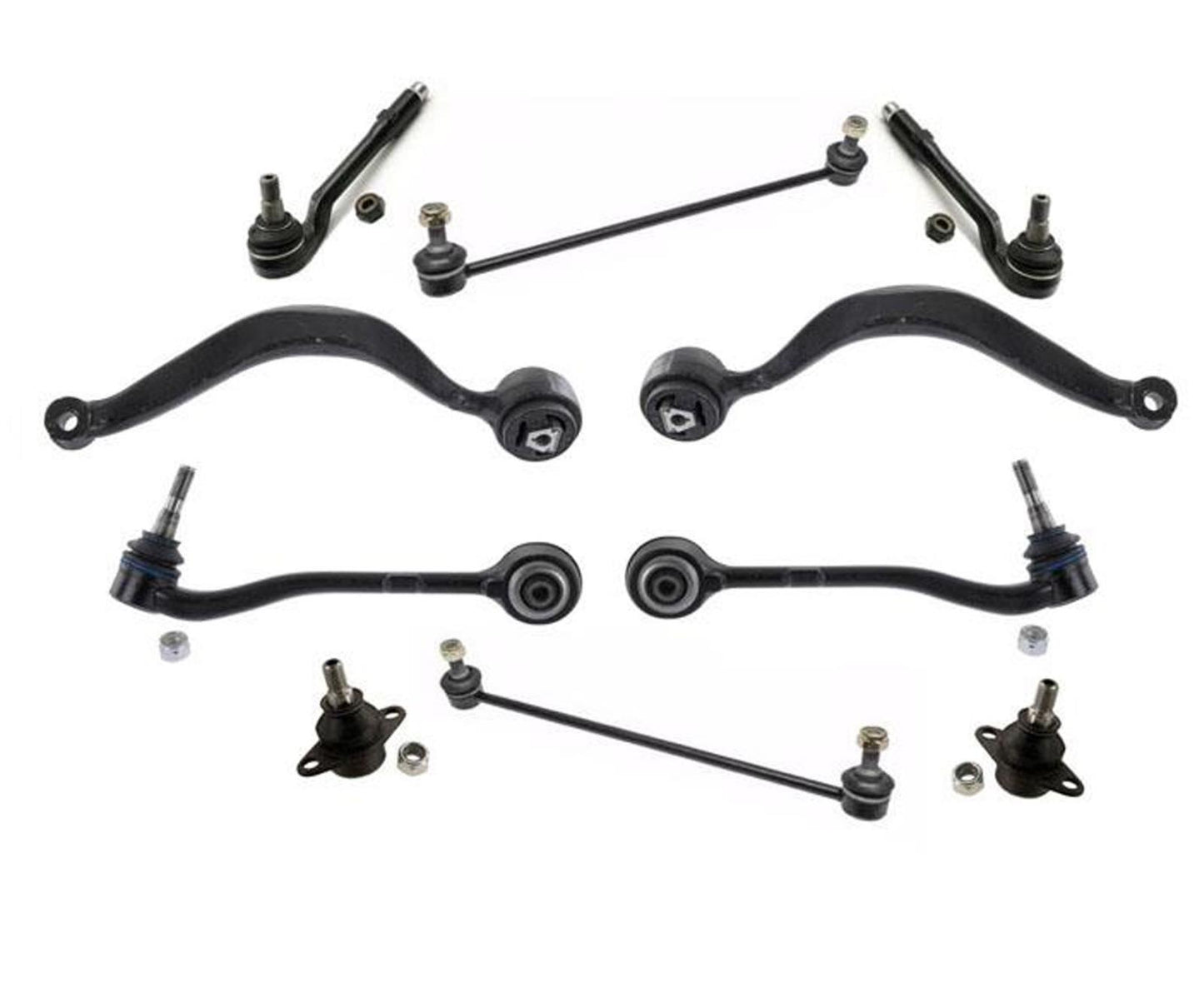 Control Arms Ball Joints Tie Rods Suspension Steering Kit 10Pc for BMW X5 01-06