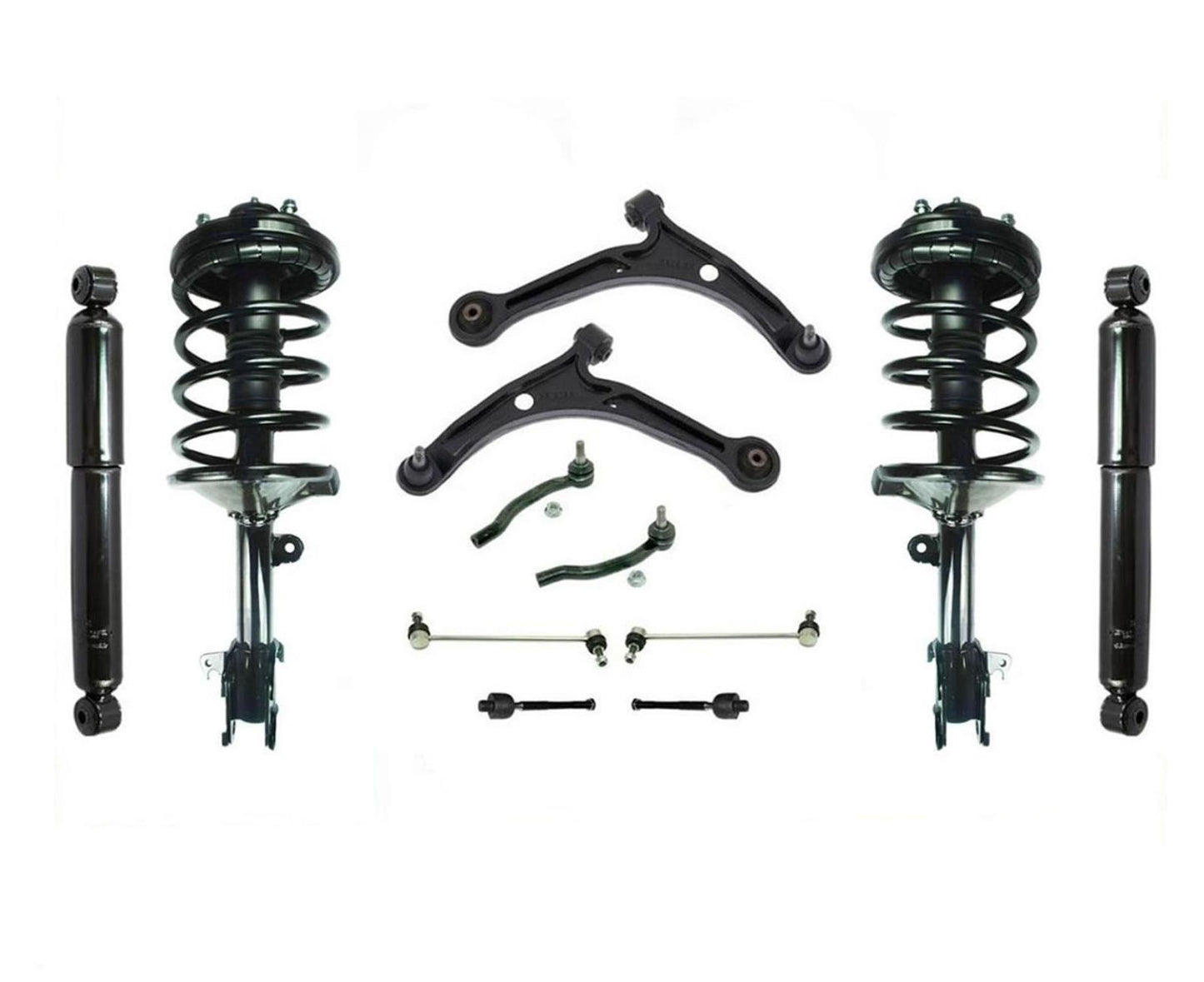 Fits 06-08 Pilot All Wheel Drive Front Struts Shocks Control Arms Tie Rods Links