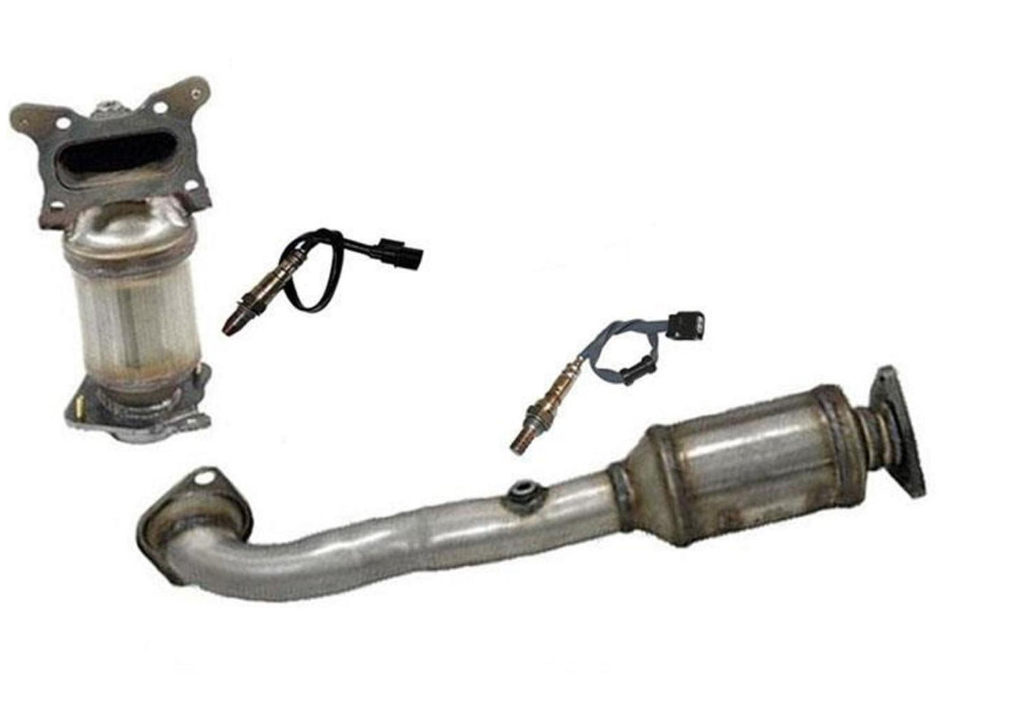Upper & Lower (2) Catalytic Converters & (2) O2 Sensors for Honda CRV 2010-2011
