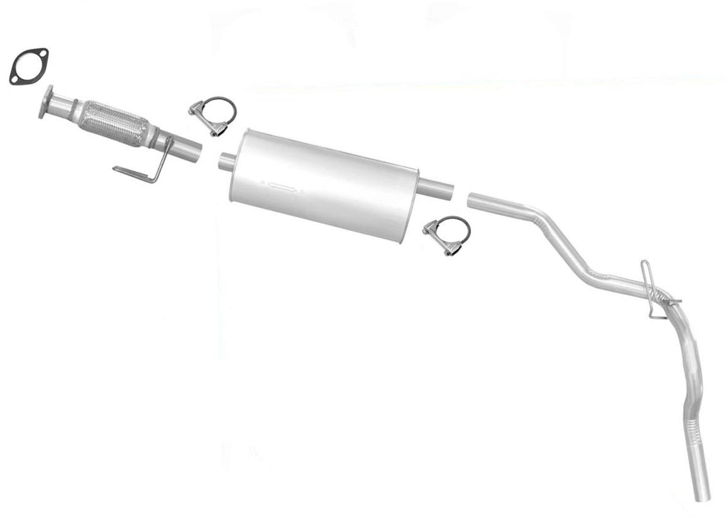 Exhaust System Muffler Tail Pipe Flex Pipe For 1990-1997 Ford Aerostar Van