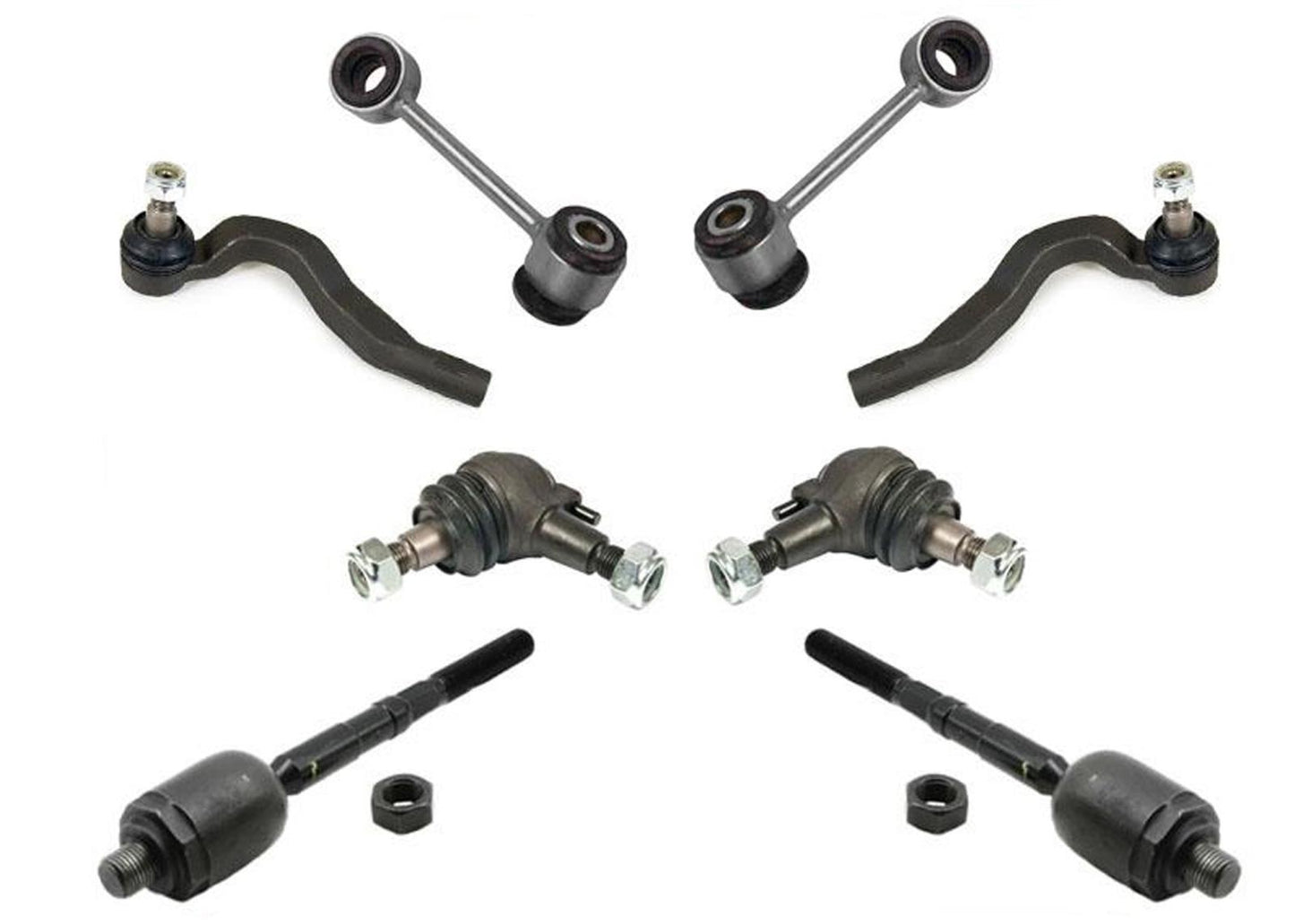 For 98-03 Mercedes E320 4 Matic AWD Inn & Out Tie Rods Ball Joints Sway Bar 8pc