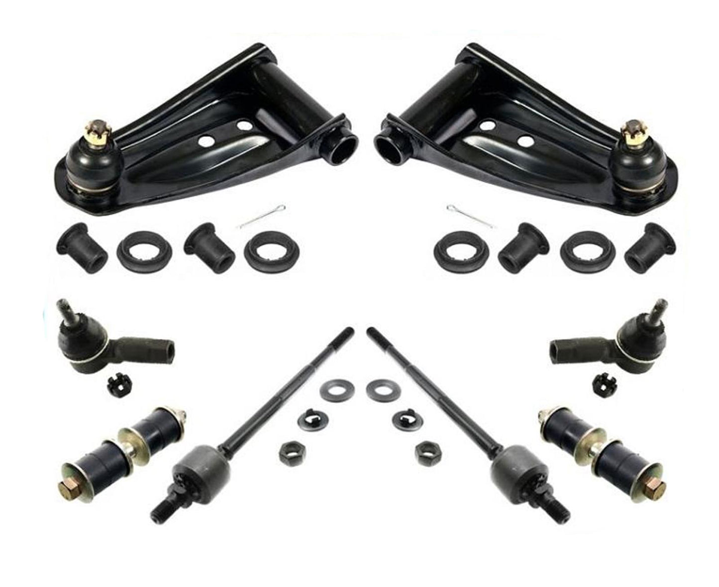 FR Upper Control Arms w Bushings Sway Bar Links Tie Rods For Honda Accord 86-89