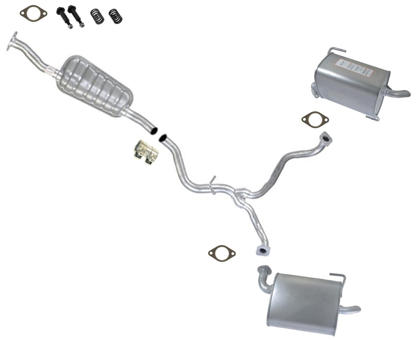 For 2005 2006 2007 Subaru Outback 3.0 Sedan Resonator Pipe Dual Exhaust Mufflers
