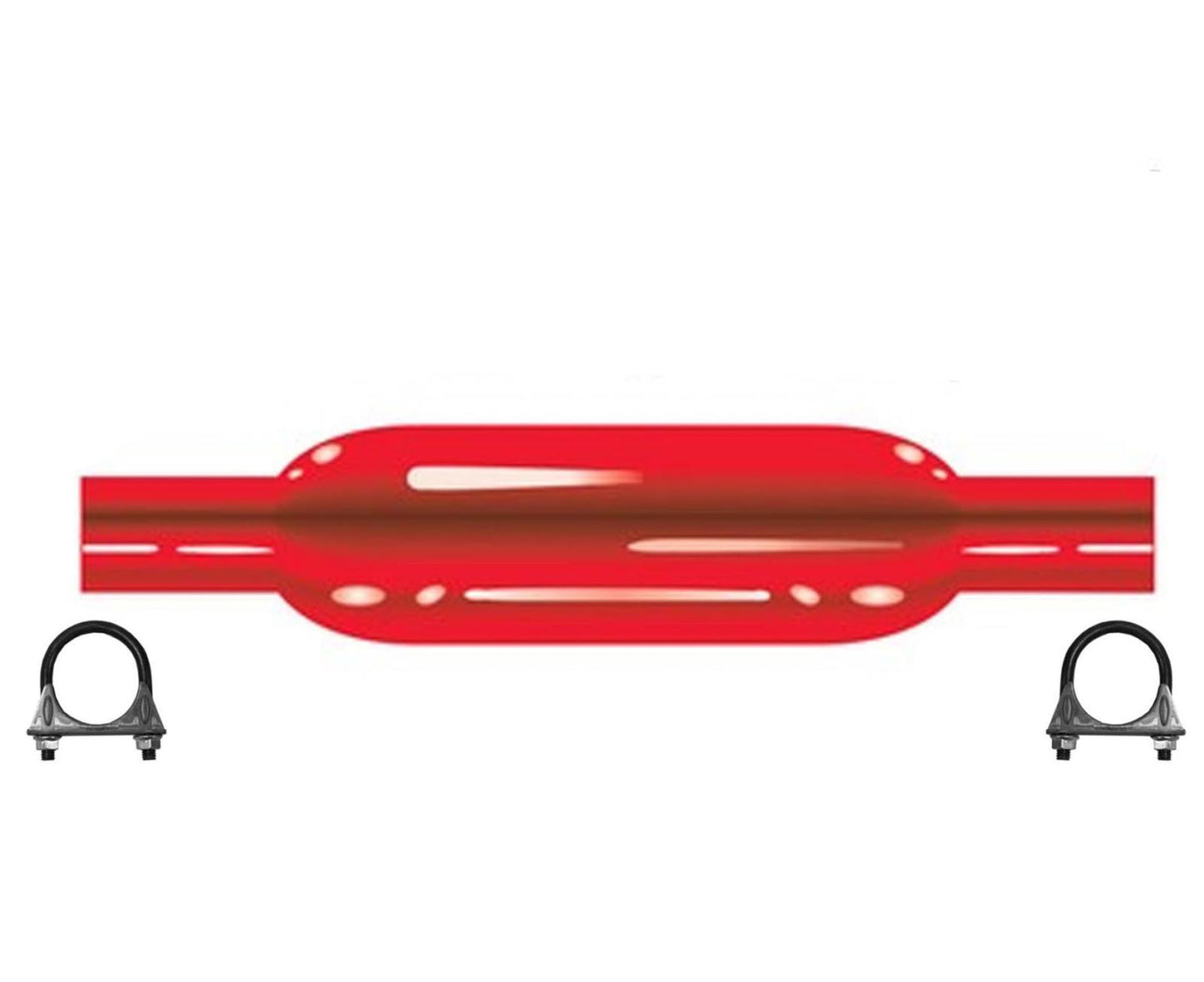 Cherry Bomb 87520CB Muffler 12 inch OAL, 8 in Body 2.0" Inlet 2.0" Outlet