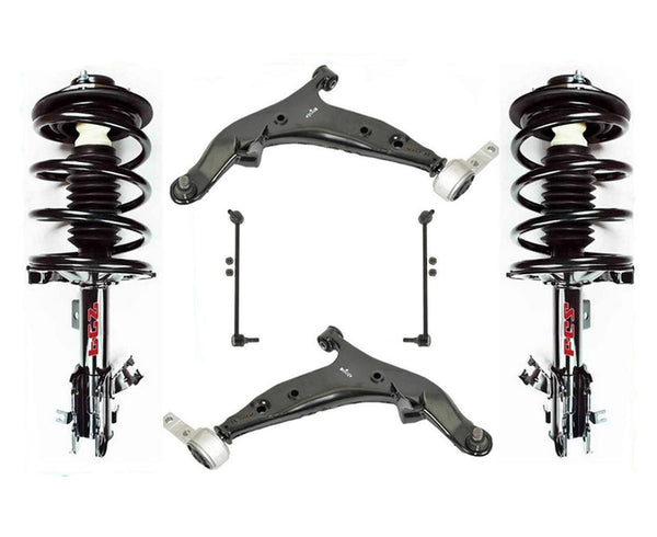 Front Complete Struts Lower Control Arms W BJ & Links For Nissan Quest 2004-2009
