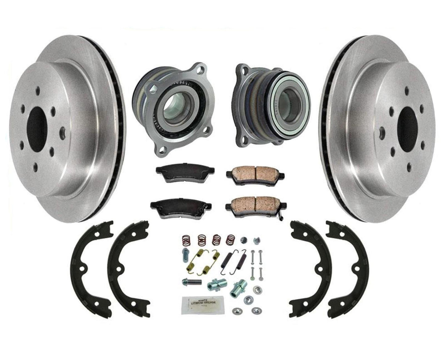 Almohadillas de rotores de disco trasero 100% nuevas con rodamiento de rueda trasera para Nissan Xterra 05-15
