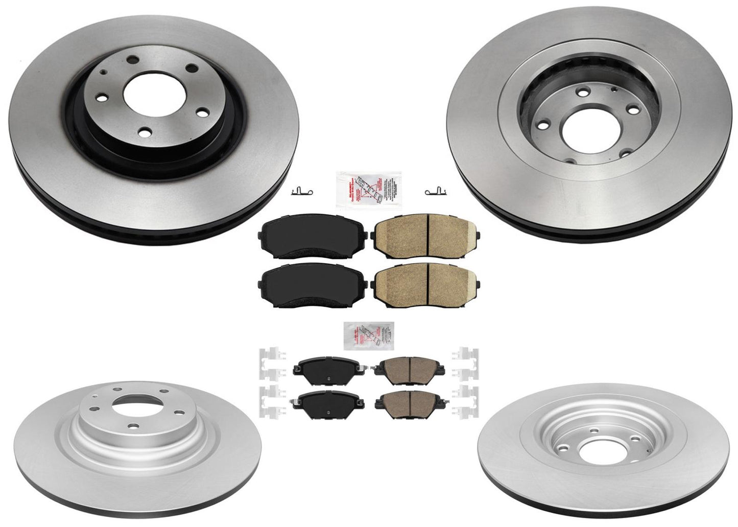 Front & Rr GEO Coated Disc Brake Rotors & Ceramic Pads for Mazda CX-9 2016-2023