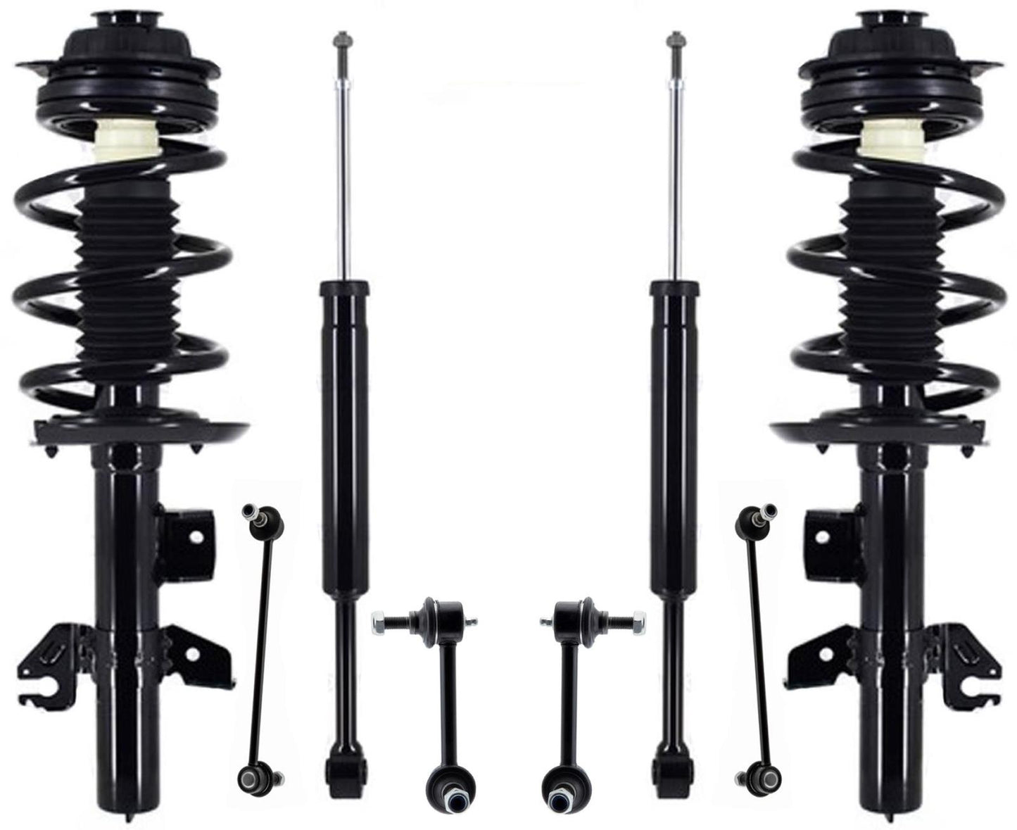 Front Struts Rear Shocks & Links For Jeep Cherokee 2019-2022 Front Wheel Drive
