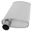 (2) 10 1/2" Oval Universal Muffler 26" OAL 2.25ID 2.00ID Offset Offset
