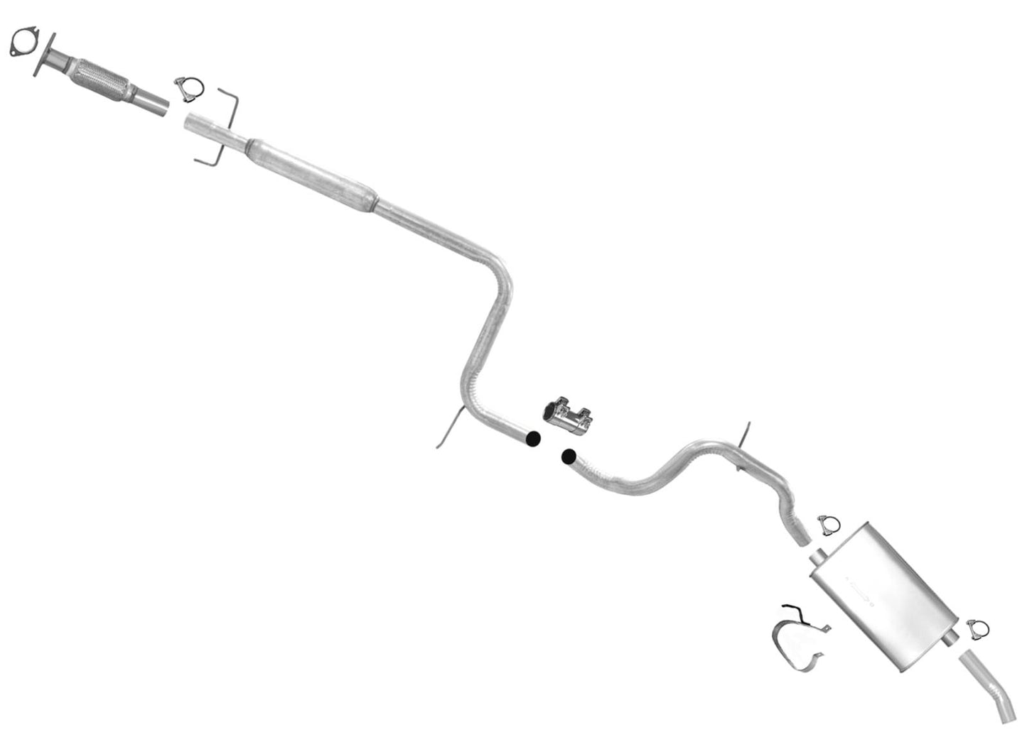 Muffler Pipe Exhaust System For 1991 1992 1993 1994 1995 Ford Taurus 3.8L Sedan