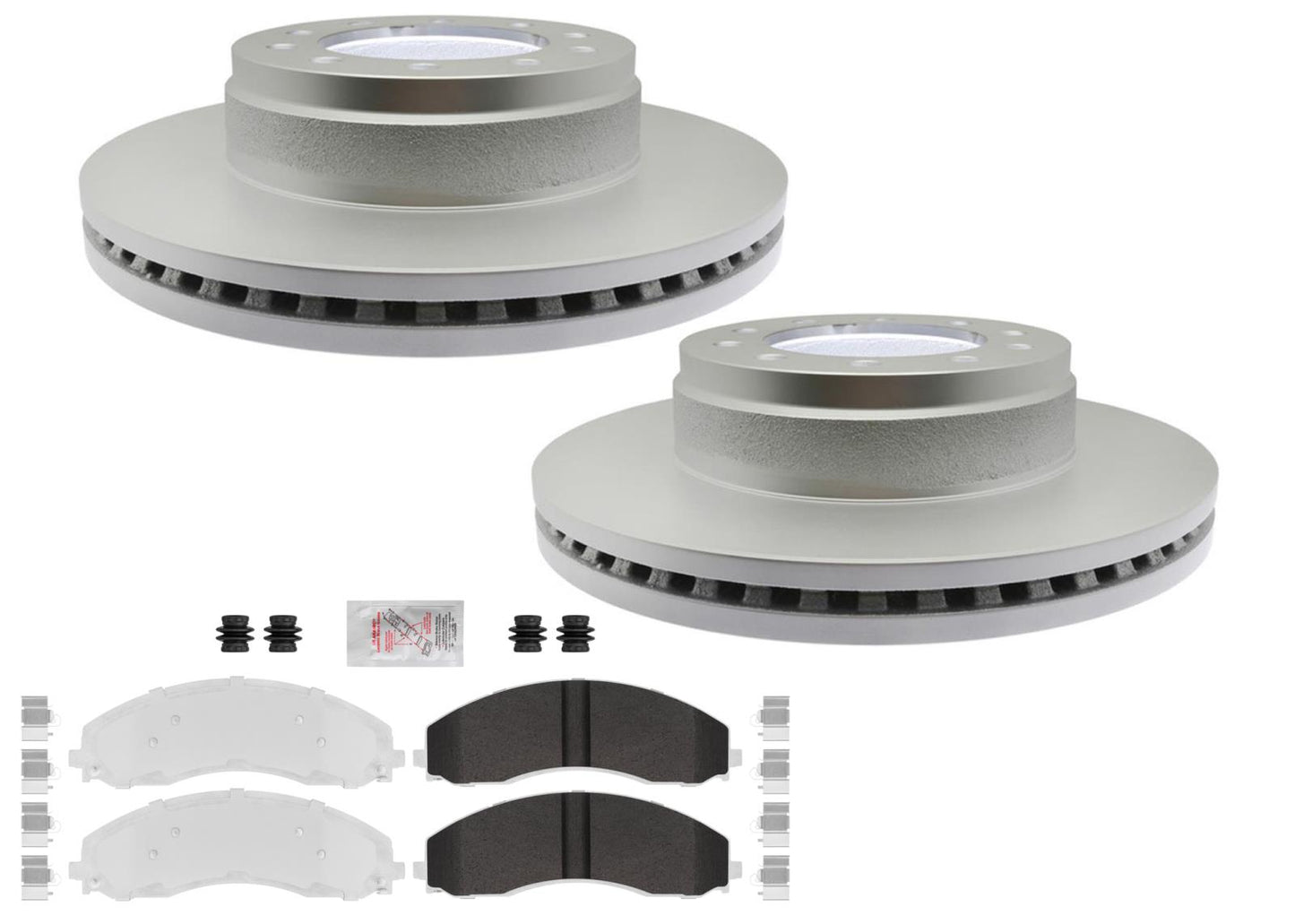 Fleet Front Galvanized Brake Pads Coated Rotors FOR Ford F450 Super Duty 17-22