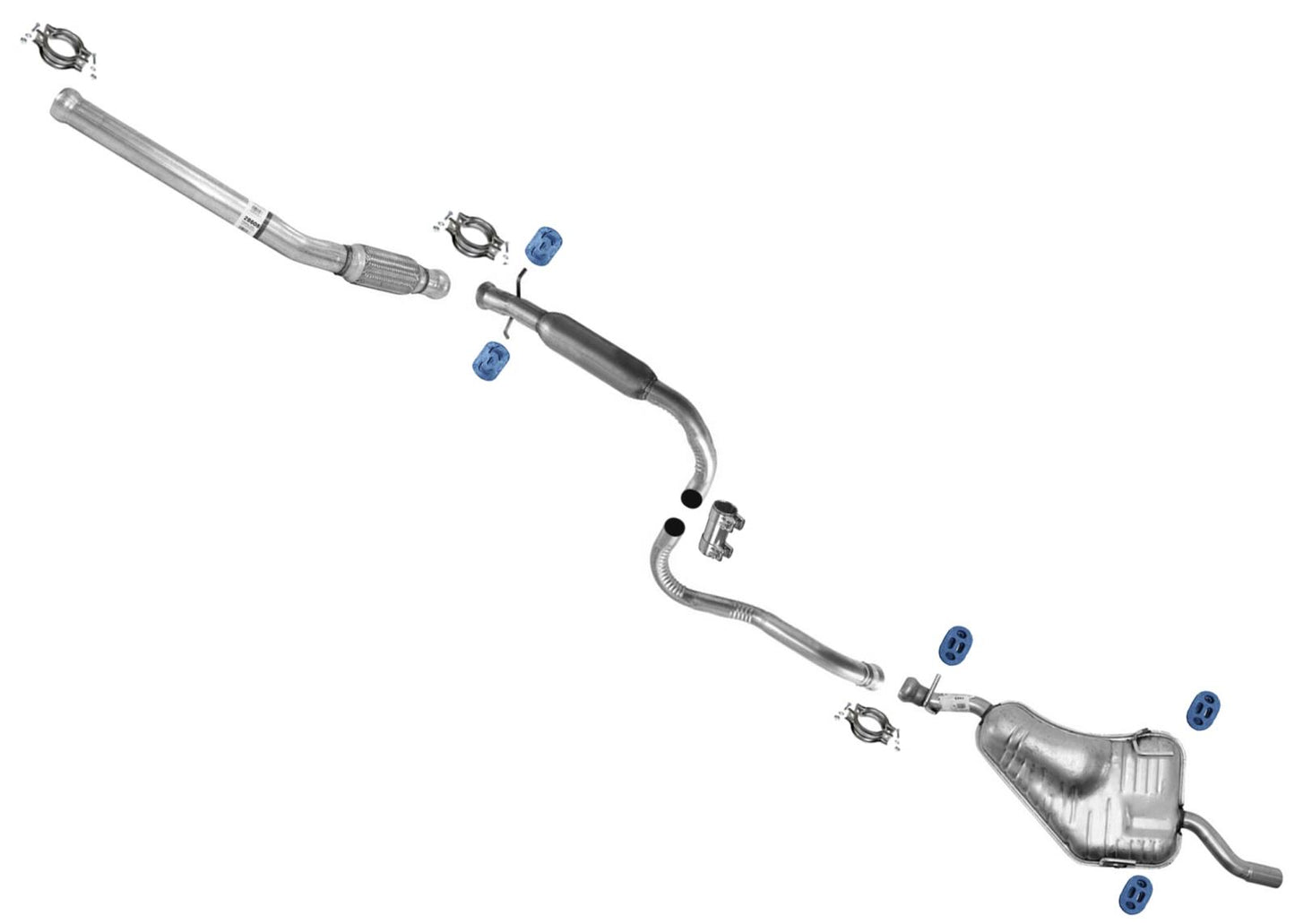 Flex Pipe Muffler & Rear Muffler Exhaust System for SAAB 9-3 1999 2000 2002 2.3L