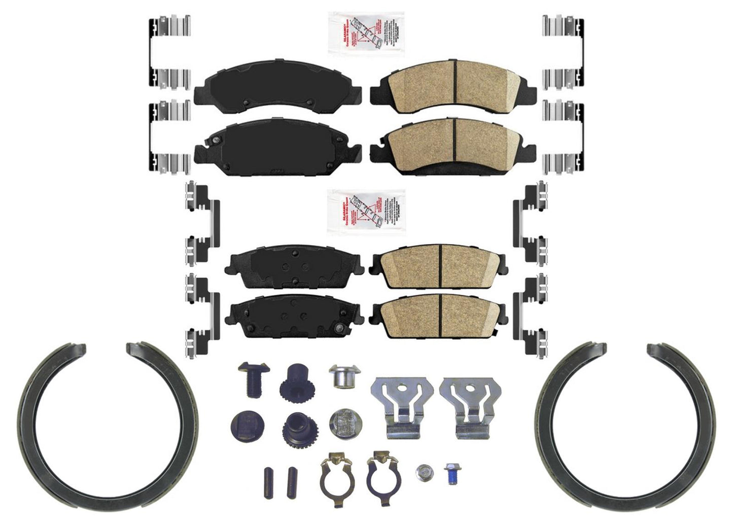 Front Rear Disc Brake Pads Parking Shoes For GMC Yukon 2009 2010 2011 2012 2013