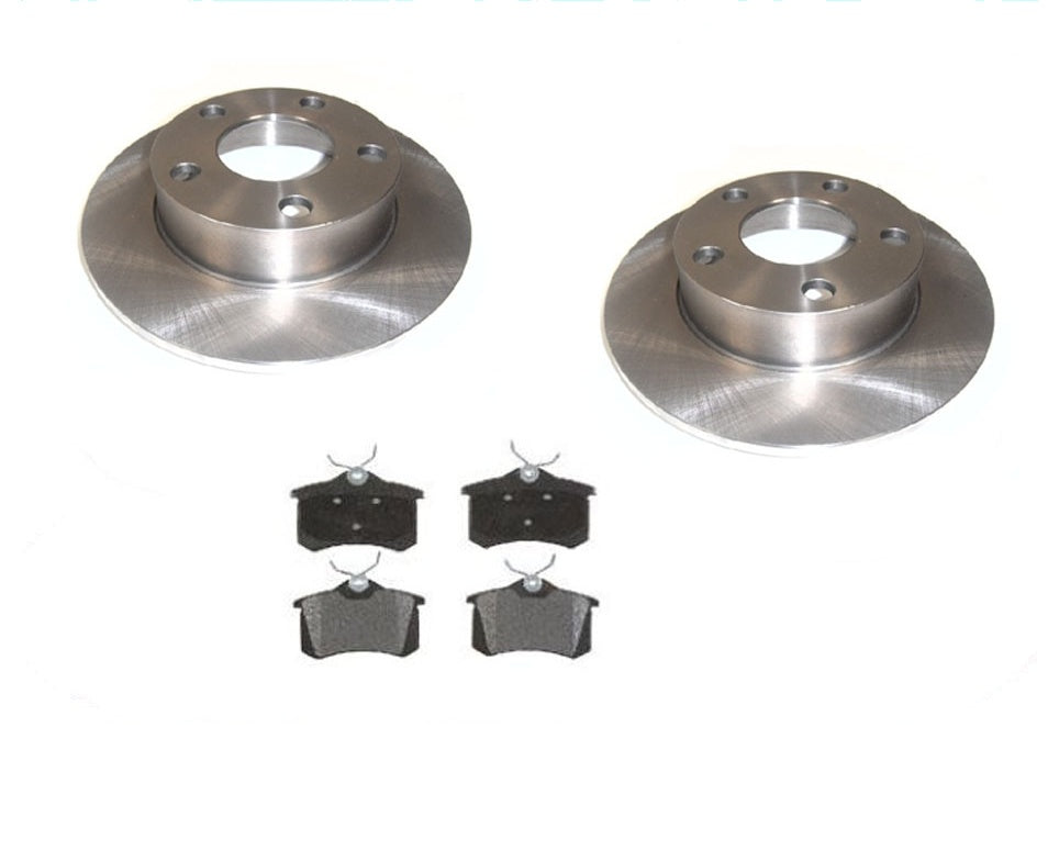 (2) Rear Brake Disc Rotors & Ceramic Pads for 1998-2001 Audi A4 Quattro AWD