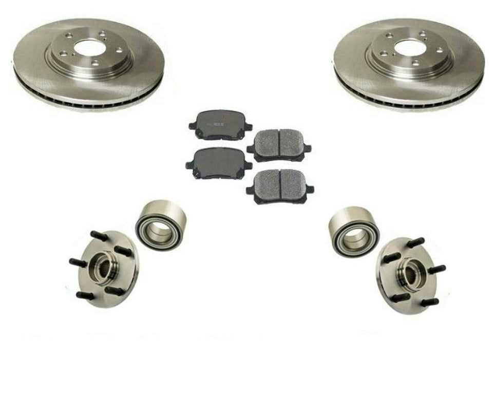 99-01 RX300 4x4 AWD Rotores de freno delantero Pastillas de cerámica Bujes y rodamientos delanteros Kit de 5 piezas