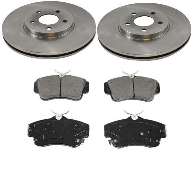 Front Disc Brake Rotor Ceramic Pads for 01-10 PT Cruiser Non Turbo