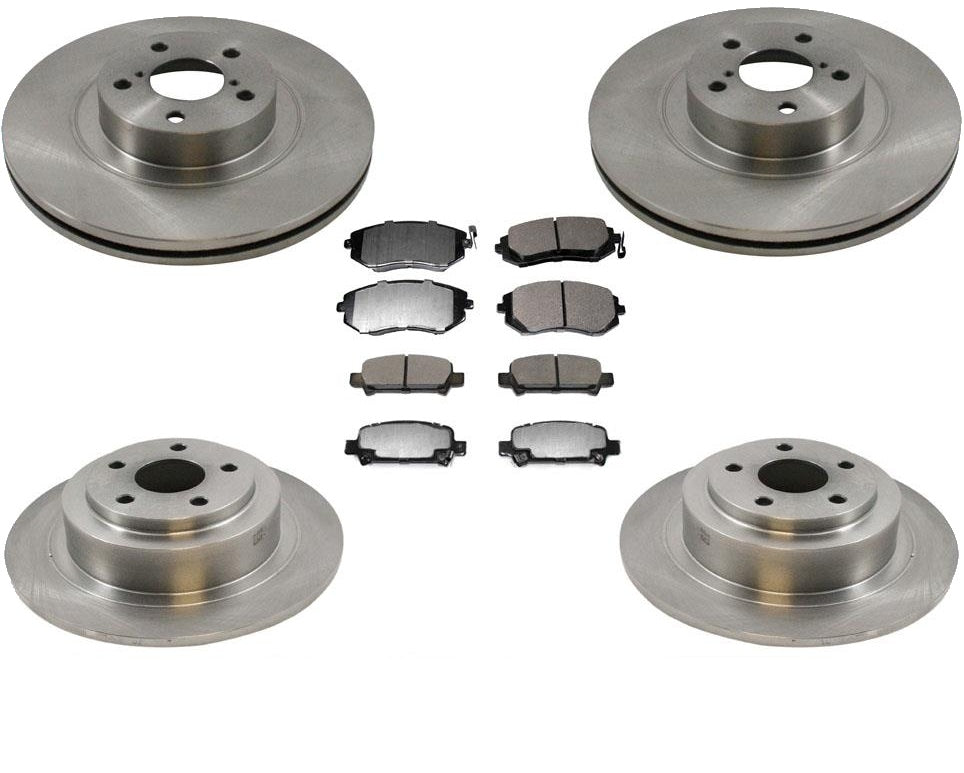 Fits 04-06 Subaru Baja TURBO Front & Rear Brake Rotors & With Ceramic Pads