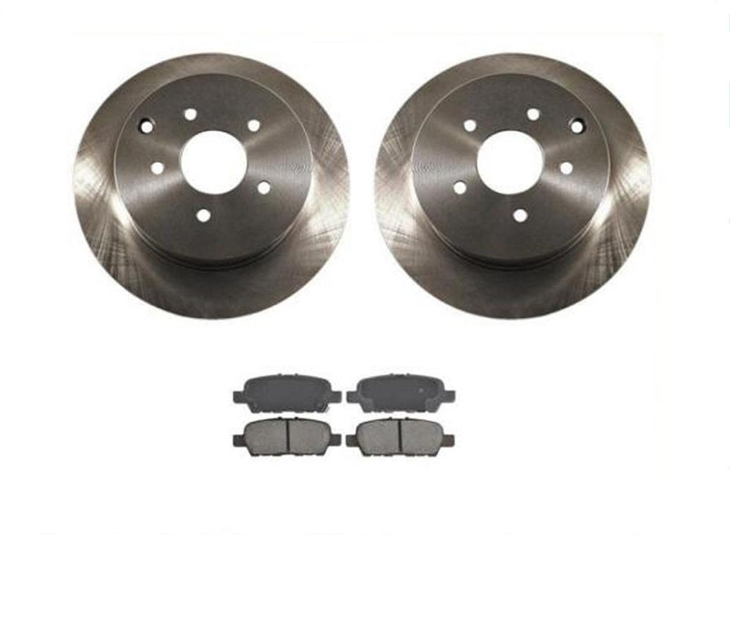 (2) Rotor de freno de disco trasero y pastillas de freno de cerámica para una furgoneta FX35 FX45 Murano Quest